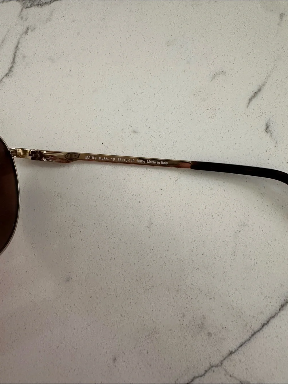 Maui Jim Waterfront Sunglasses — Gold Frame with Blue-Yellow Gradient Lenses